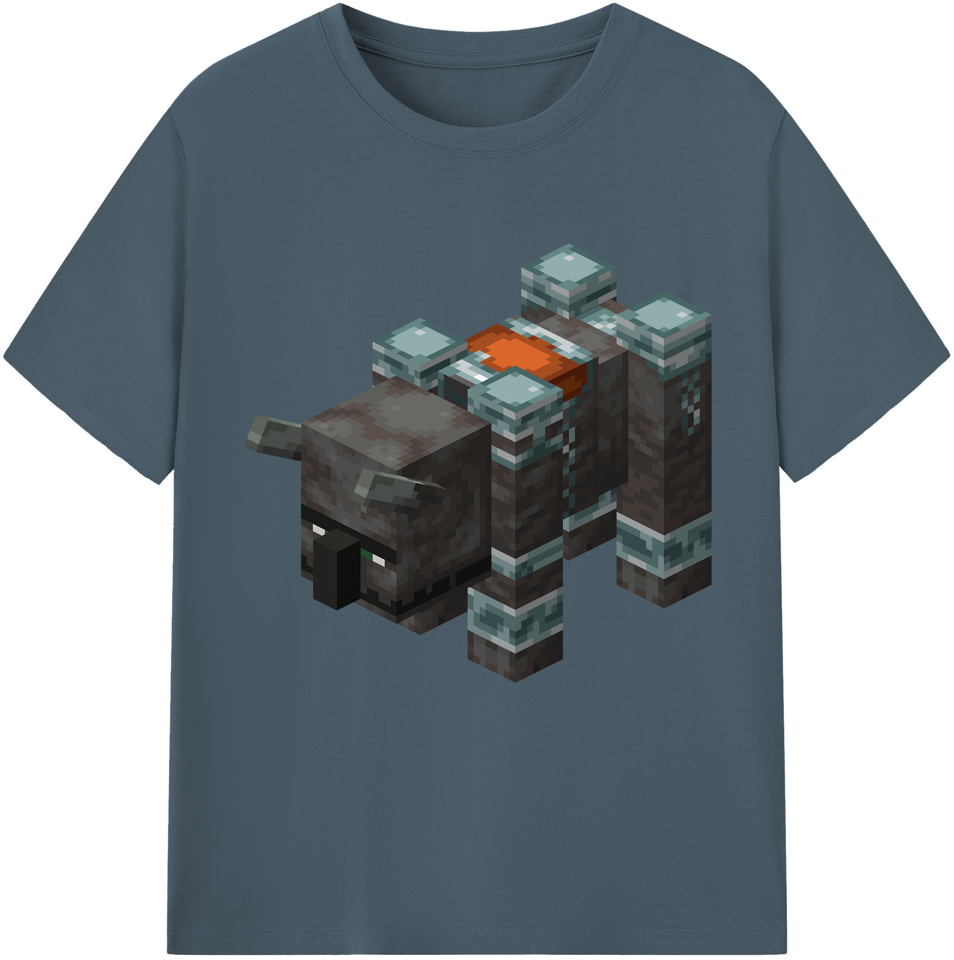 （画像用） マインクラフト ブロックの世界 Minecraft MC Block world 綿100％半袖Tシャツ（フロントプリント）